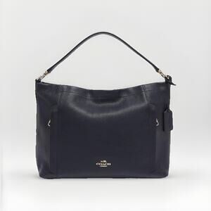 Authentic Coach LIKE NEW Navy Blue Pebbled Leather Shoulder Strap Gold Hardware